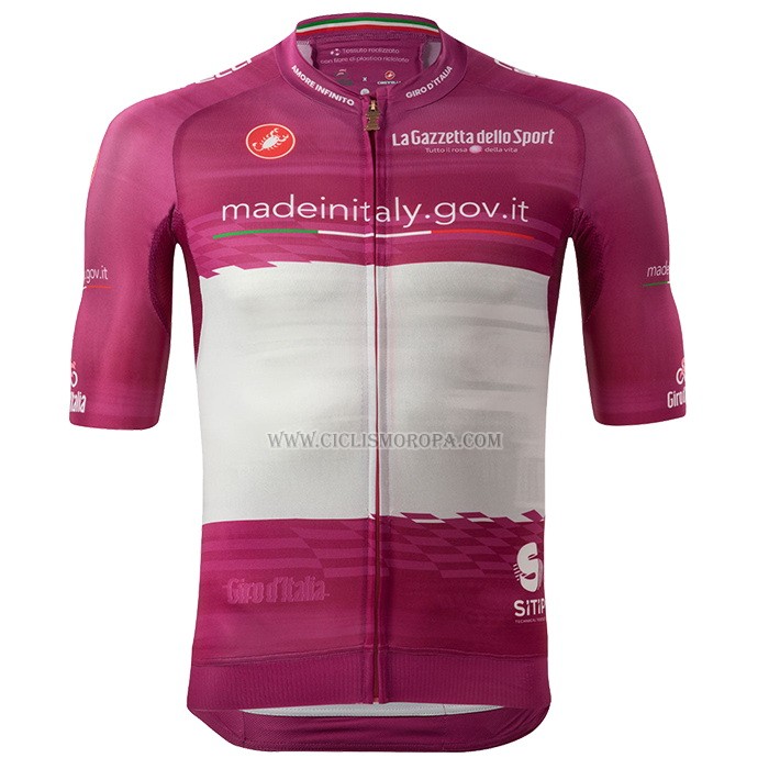 2023 Ropa Ciclismo Giro d'Italia Violeta Blanco Mangas Cortas y Culotte Corto